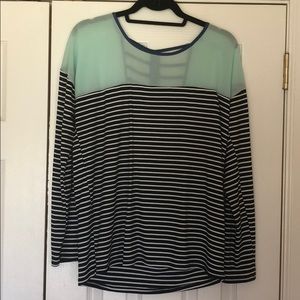 Mixed media long sleeve top